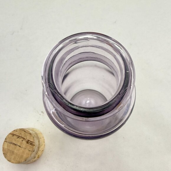 Vintage Apothecary Purple Glass Bottle With Cork Lid - Picture 7 of 13